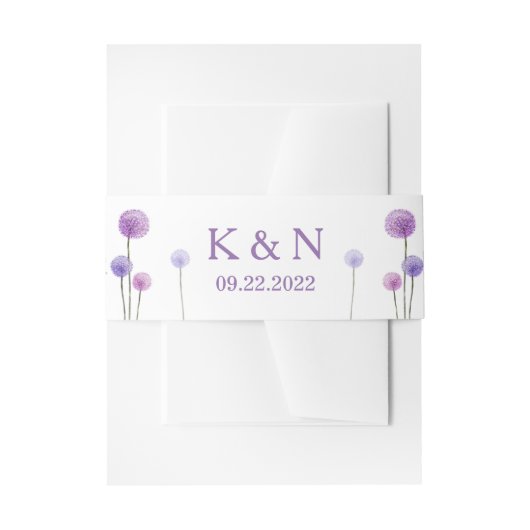 Paarse weddenschap Belly Band Uitnodigingen Wikkel (Voorkant Voorbeeld)