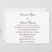 Paarse weddenschappen met liefdescitaat kaart (Achterkant)