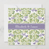 Paarse weddenschappen met vlinders kaart (Achterkant)