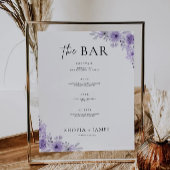 Paarse Wedding Bar Menu Sign Sjabloon Poster