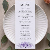 Paarse Wedding Menu Kaarten Sjabloon