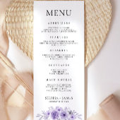 Paarse Wedding Menu Kaarten Sjabloon