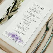 Paarse Wedding Menu Kaarten Sjabloon