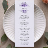 Paarse Wedding Menu Kaarten Sjabloon