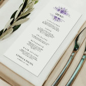 Paarse Wedding Menu Kaarten Sjabloon