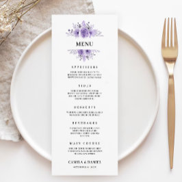 Paarse Wedding Menu Kaarten Sjabloon