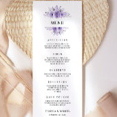 Paarse Wedding Menu Kaarten Sjabloon