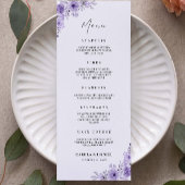 Paarse Wedding Menu Kaarten Sjabloon