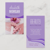 Paarse weekdieren Nail Salon Manicure SPA Visitekaartje (Voorkant / Achterkant)
