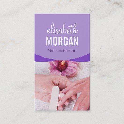 Paarse weekdieren Nail Salon Manicure SPA Visitekaartje (Voorkant)