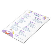 Paarse Weekelijkse Schoonmaakplanning Checklist Notitieblok (Schuin)