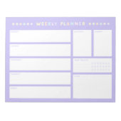 Paarse Weekly Planner Notitieblok met Pastel Flowe (Voorkant)