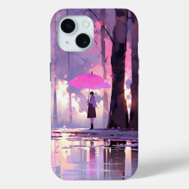 Paarse Weer Anime Impressionisme iPhone 15 Case