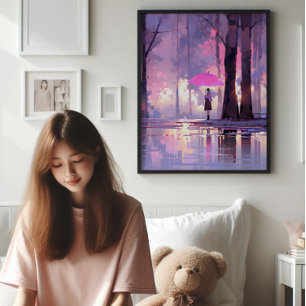 Paarse Weer Anime Impressionisme Foto Afdruk