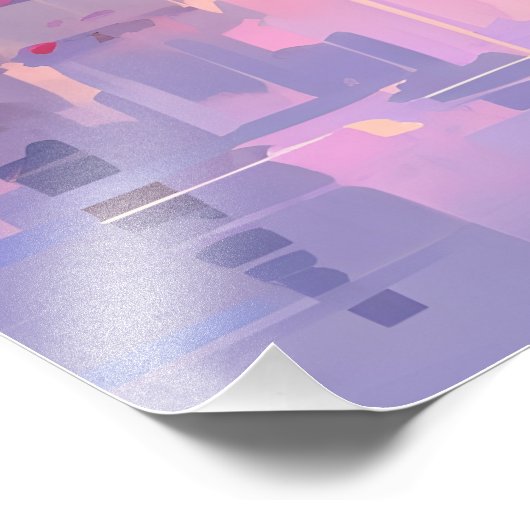 Paarse Weer Anime Impressionisme Foto Afdruk (Hoek)