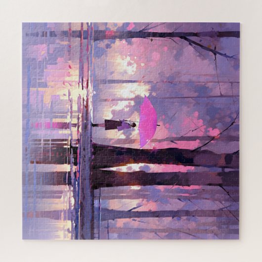 Paarse Weer Anime Impressionisme Legpuzzel (Horizontaal)