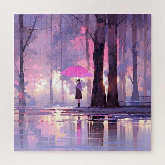 Paarse Weer Anime Impressionisme Legpuzzel (Verticaal)