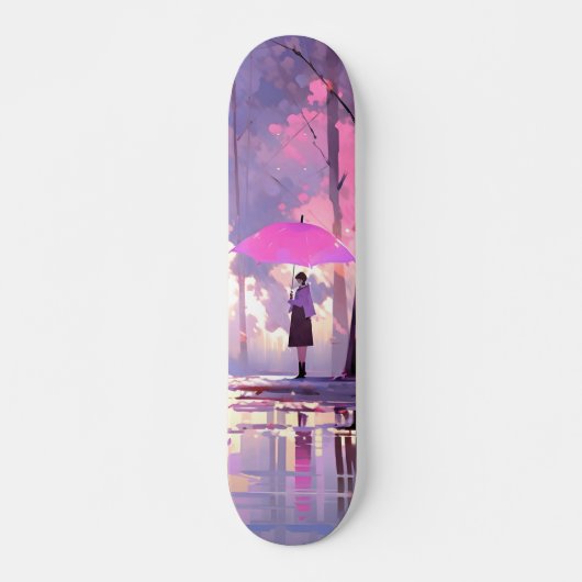 Paarse Weer Anime Impressionisme Persoonlijk Skateboard (Voorkant)