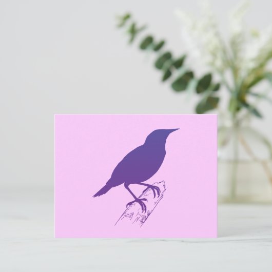 Paarse weide leeuwerik briefkaart (Staand voorkant)