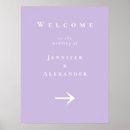 Paarse Welkom bij Wedding Sign Poster