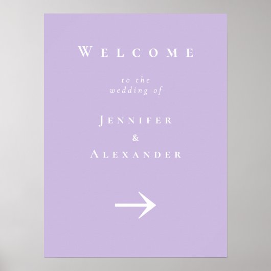 Paarse Welkom bij Wedding Sign Poster (Voorkant)