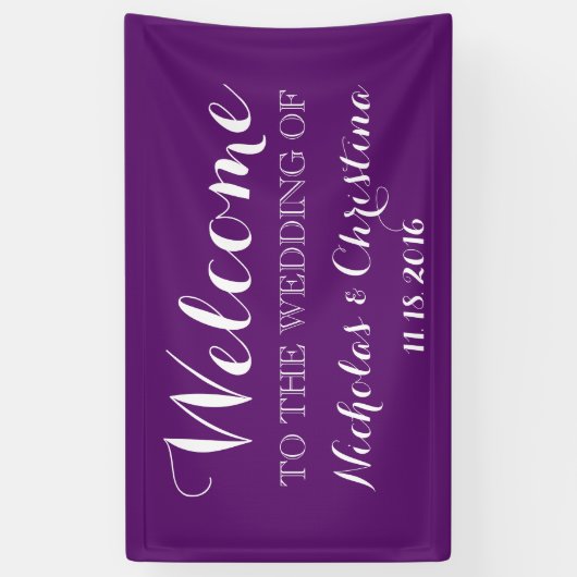 PAARSE Welkomstbruiloft Banner Rustic Gold (Verticaal)