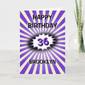 Paarse welkomstnaam en ouderdomspensioen kaart (Voorkant)