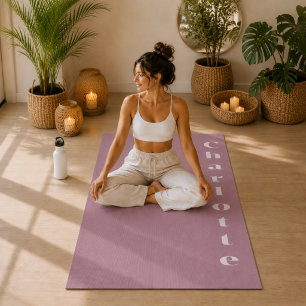 Paarse wellness minimalistisch gepersonaliseerd yogamat