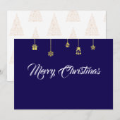 Paarse wenskaart Merry Christmas Feestdagenkaart (Voorkant / Achterkant)