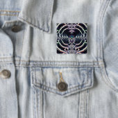 Paarse Wereld Vierkante Button 5,1 Cm (In situ)