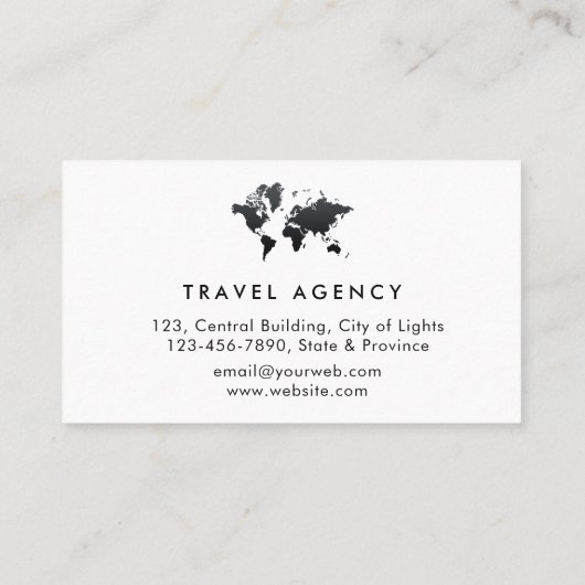 Paarse Wereldkaart reisagent rondleiding Vacusin Visitekaartje (Achterkant)