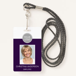 Paarse werknemer Naam Logo Foto bedrijfswerk Badge