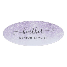 Paarse werknemer van Glitter Salon Naambadge