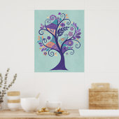 Paarse wervelboom poster (Keuken)