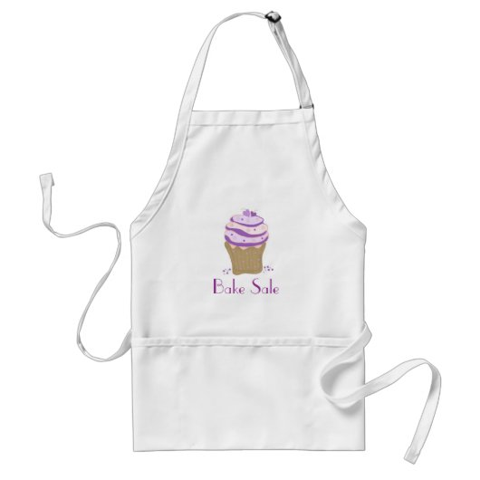 Paarse Wervelcupcake - Bakverkoop Standaard Schort (Voorkant)