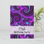 Paarse wervelfractal Art Birthday Kaart (Staand voorkant)