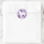 Paarse werveling Australische herder Ronde Sticker (Tas)