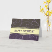 Paarse werveling bedrijf van groep verjaardag Kaar Kaart (Gele Bloem)