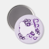 Paarse werveling Lowchen Magneet (Voorkant / Achterkant)