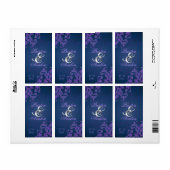 Paarse werveling zilveren juweel blauw bruiloft wi etiket (Full Sheet)