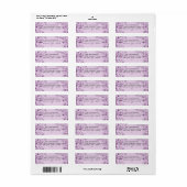 Paarse Wervelingen Liefdesvogels Retourlabels Etiket (Full Sheet)