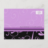 Paarse wervelingen Save the Date Wedding Briefkaar Aankondigingskaart (Achterkant)