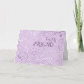 Paarse wervelingen Vriend Maid of Honor Invitation (Voorkant)
