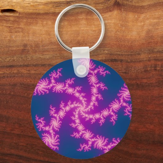 Paarse wervelkolom - fractale kunst sleutelhanger (Voorkant)