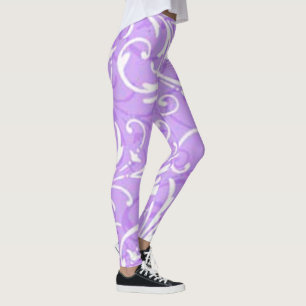 Paarse wervelpatroon Leggings