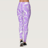 Paarse wervelpatroon Leggings (Achterkant)