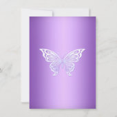Paarse Wervelvlinder & Kruis Doop Uitnodiging (Achterkant)