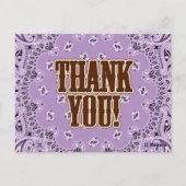 Paarse Westerne bedankkaarten Briefkaart (Achterkant)