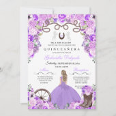 Paarse Westerne Charra Girl Ranchero Quinceanera Kaart (Voorkant)