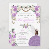 Paarse Westerne Mariachi Sombrero Quinceañera Kaart (Voorkant / Achterkant)